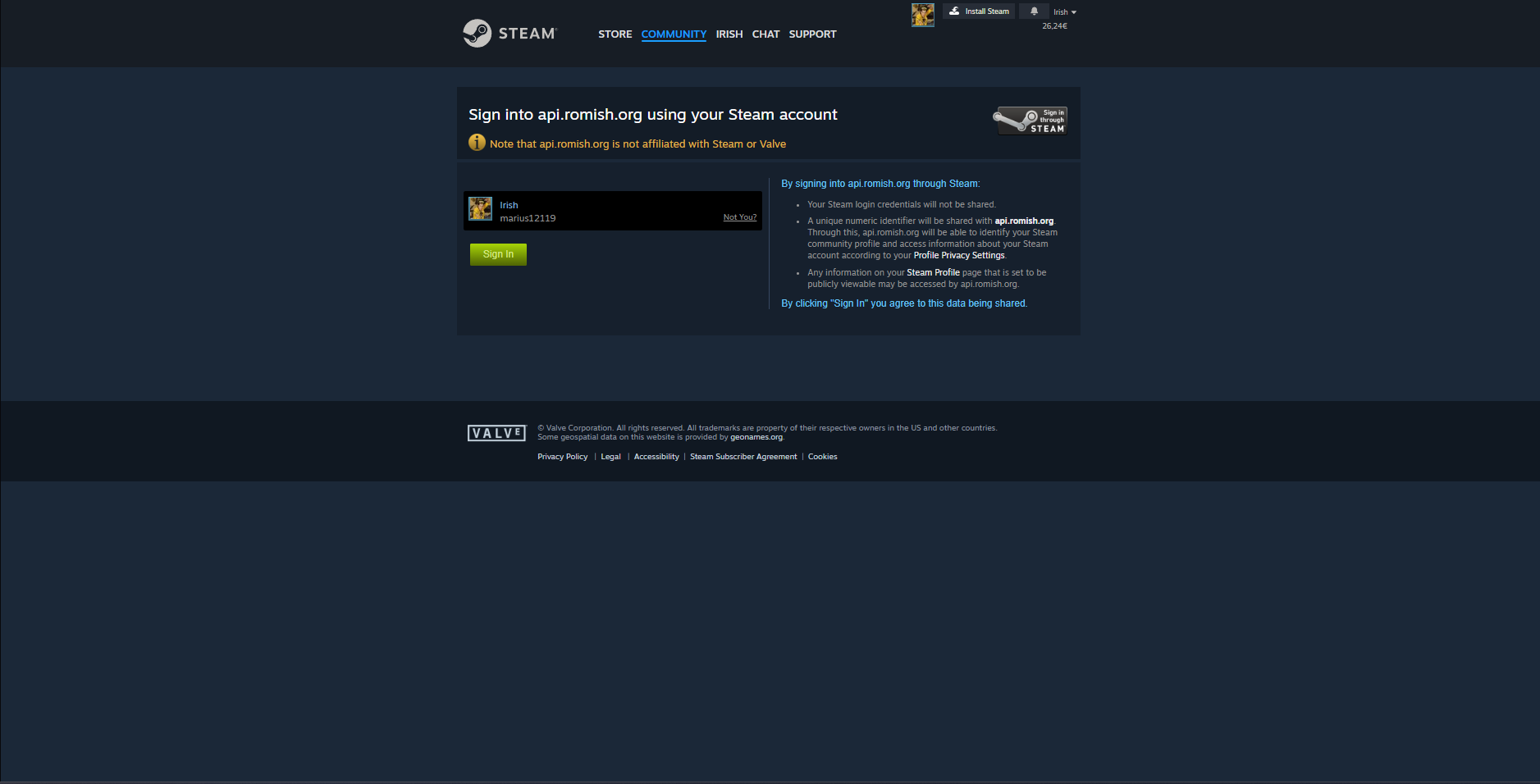 Login Page Screenshot